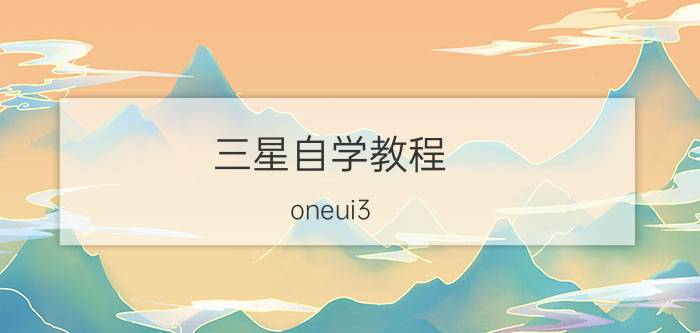 三星自学教程 oneui3.1基础设置？